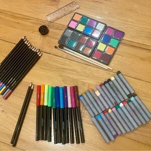 Colorful Art Supplies Set